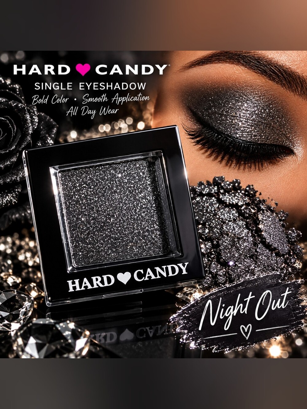 Hard Candy Night Out Glitter Eyeshadow – Sparkling Black 517